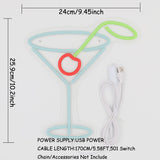 TONGER® Cocotails With Cherry Wall LED Neon Sign Light