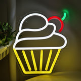 TONGER® Muffin Cup Cake With Cherry Wall LED Neon Sign Light