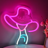 TONGER® Artistic Beauty Girl Wear Hat Wall LED Neon Sign Light