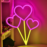 TONGER® Flying Heart Balloon Wall LED Neon Sign Light
