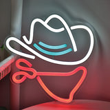 TONGER® Cowboy Hat With Mask Wall LED Neon Sign Light