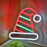 TONGER® Christmas Santa Claus Hat  Wall LED Neon Sign Light