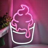 TONGER® Melting Ice Cream Cupcake Wall LED Neon Sign Light