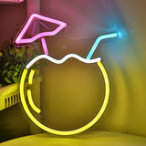 TONGER® Coconut Juice Cocktails Wall LED Neon Sign Light