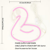 TONGER® Flamingo Balloon Wall LED Neon Sign Light