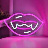 TONGER® Bloodsucker Vampire Lips With Shaped Teeth Haloween Wall LED Neon Sign Light
