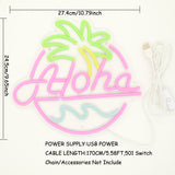 TONGER® Aloha With Coconut Tree Sea Wave Wall LED Neon Sign Light
