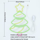 TONGER® Christmas Tree With Star Wall LED Neon Sign Light