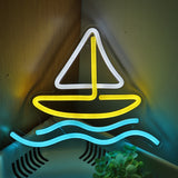 TONGER® Boat In Sea Wall LED Neon Sign Light