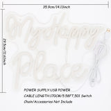 TONGER® My Happy Place Wall LED Neon Sign Light