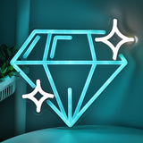 TONGER® Sparkling Sapphire Diamond Wall LED Neon Sign Light