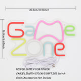 TONGER® Game Zone Wall LED Neon Sign Light