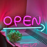 TONGER® Open With Arrow Wall LED Neon Sign Light