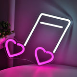 TONGER® Heart Music Symbol Wall LED Neon Sign Light