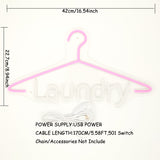 TONGER® Laundry With Clothes Hanger Wall LED Neon Sign Light