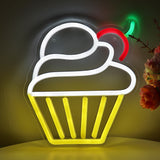 TONGER® Muffin Cup Cake With Cherry Wall LED Neon Sign Light