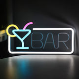 TONGER® Bar With Cocktails Wall LED Neon Sign Light