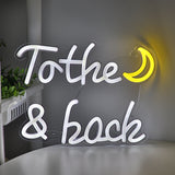 TONGER® To the Moon and Back Wall LED Neon Sign Light