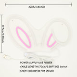 TONGER® Bunny Hears Wall LED Neon Sign Light