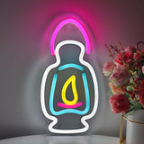 TONGER® Vintage Kerosene Lamp Oil Lamp Lantern Wall LED Neon Sign Light