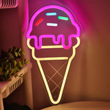 TONGER® Ice-cream Cone With Sugar Sprinkles Wall LED Neon Sign Light