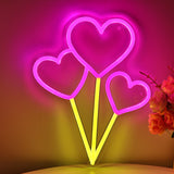 TONGER® Flying Heart Balloon Wall LED Neon Sign Light