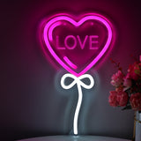 TONGER® Heart Balloon With Curving Love  Wall LED Neon Sign Light