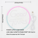 TONGER® Good times With Round Circle Wall LED Neon Sign Light