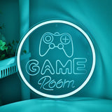 TONGER® Curve Game Room With Game Pad Handle Round Wall LED Neon Sign Light