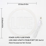 TONGER® LIVE With Round Circle Wall LED Neon Sign Light