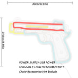 TONGER® Gun Pistol Shape Wall LED Neon Sign Light