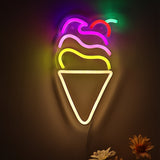 TONGER® Ice-cream Cone With Cherry Wall LED Neon Sign Light