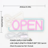 TONGER® Hair Salon Sissors With Open Wall LED Neon Sign Light