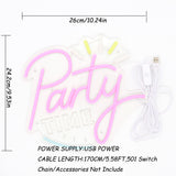 TONGER® Shine Party Time Wall LED Neon Sign Light