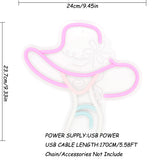 TONGER® Artistic Beauty Girl Wear Hat Wall LED Neon Sign Light