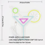 TONGER® Cocktaisl Juice With lemon Wall LED Neon Sign Light