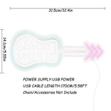 TONGER® Live Music With Guitar Wall LED Neon Sign Light