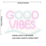 TONGER® Good Vibes With Wave  Wall LED Neon Sign Light