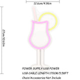 TONGER® Hurricane Cocktail Juice Glass With Lemon Wall LED Neon Sign Light