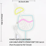 TONGER® Cocktails Wall LED Neon Sign Light