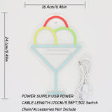 TONGER® Ice Cream Wall LED Neon Sign Light