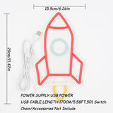 TONGER® Rocket Wall LED Neon Sign Light