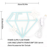 TONGER® Sparkling Sapphire Diamond Wall LED Neon Sign Light