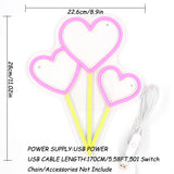 TONGER® Flying Heart Balloon Wall LED Neon Sign Light