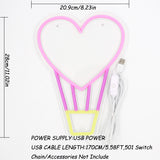 TONGER® Heart Air Balloon Wall LED Neon Sign Light
