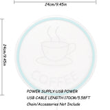 TONGER® Coffee Cup With Circle Wall LED Neon Sign Light