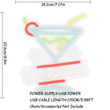 TONGER® Cocktails Glass Shape With Cherry Wall LED Neon Sign Light