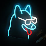 TONGER® Husky Huskies Dog Wear Sunglasses Wall LED Neon Sign Light