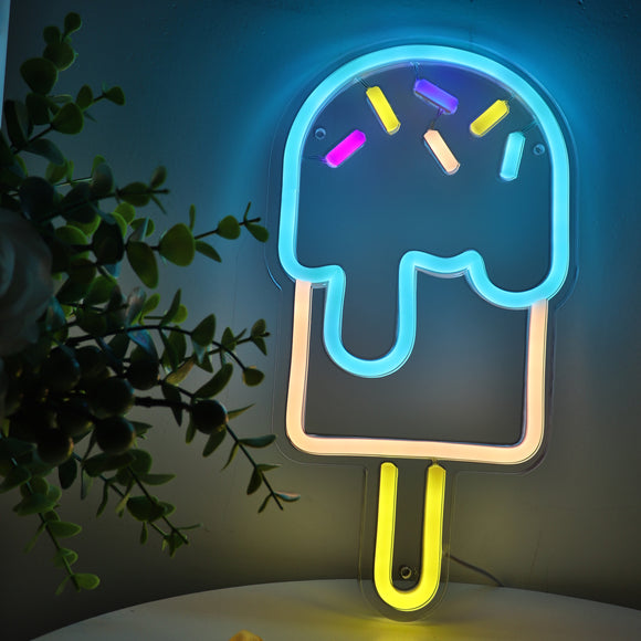 Popsicle Wall LED Neon Sign Light, Can be hang on the wall,Powered by USB