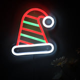 TONGER® Christmas Santa Claus Hat  Wall LED Neon Sign Light